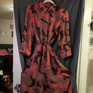 Stylish Long Sleeve Camouflage Dress